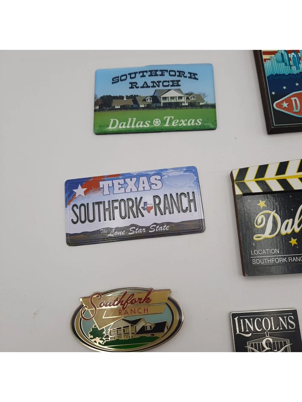 SOUTHFORK RANCH Souvenir Metal Magnet Texas TV Show Dallas Lot Of 9 JR Ewing